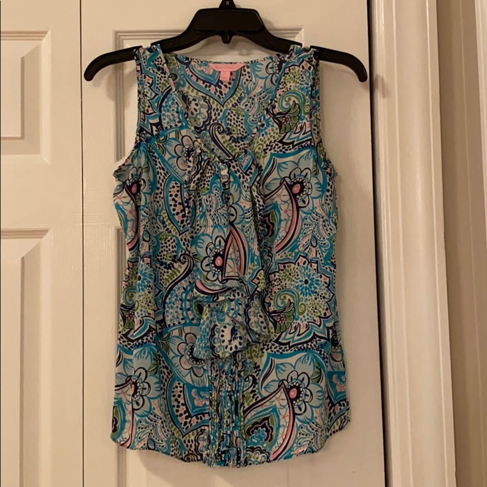 Blouse Designer By Lilly Pulitzer In Green, Size: Xl